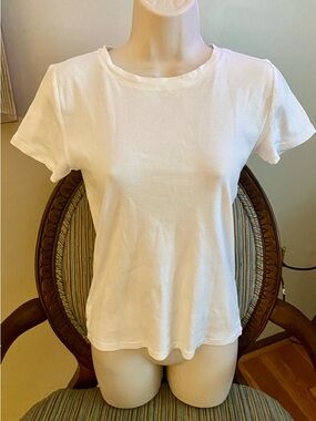LOFT White Short Sleeve Crewneck Tee